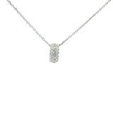 Collier en argent 925 avec anneau à boules et zircons blancs 42 cm