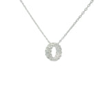 Collier en argent 925 avec anneau à boules et zircons blancs 42 cm
