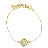 Flower bracelets with stones and white zircons