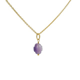 Collier doré petit trèfle améthyste 42 cm