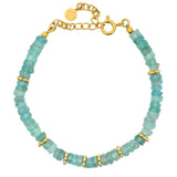Bracelet doré Apatite taillée en disques Heishi