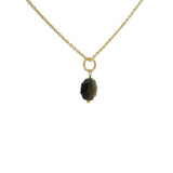 Collier doré petit trèfle quartz fumé 42 cm