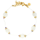 Bracelet sur fil avec Pierre de lune et Améthyste