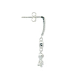 Boucles d'oreilles argent 925 barre zircons blancs et pampilles