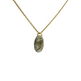 Golden necklace with natural stone Buddha pendant