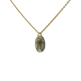 Golden necklace with natural stone Buddha pendant