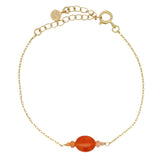 Bracelet doré cornaline et pierre de lune pêche