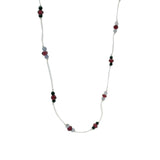 Beige thread choker necklace with stone mix