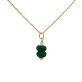 Gold necklace with double stone pendant