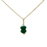 Gold necklace with double stone pendant