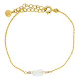 Gold square stone bracelet