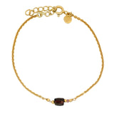 Gold square stone bracelet