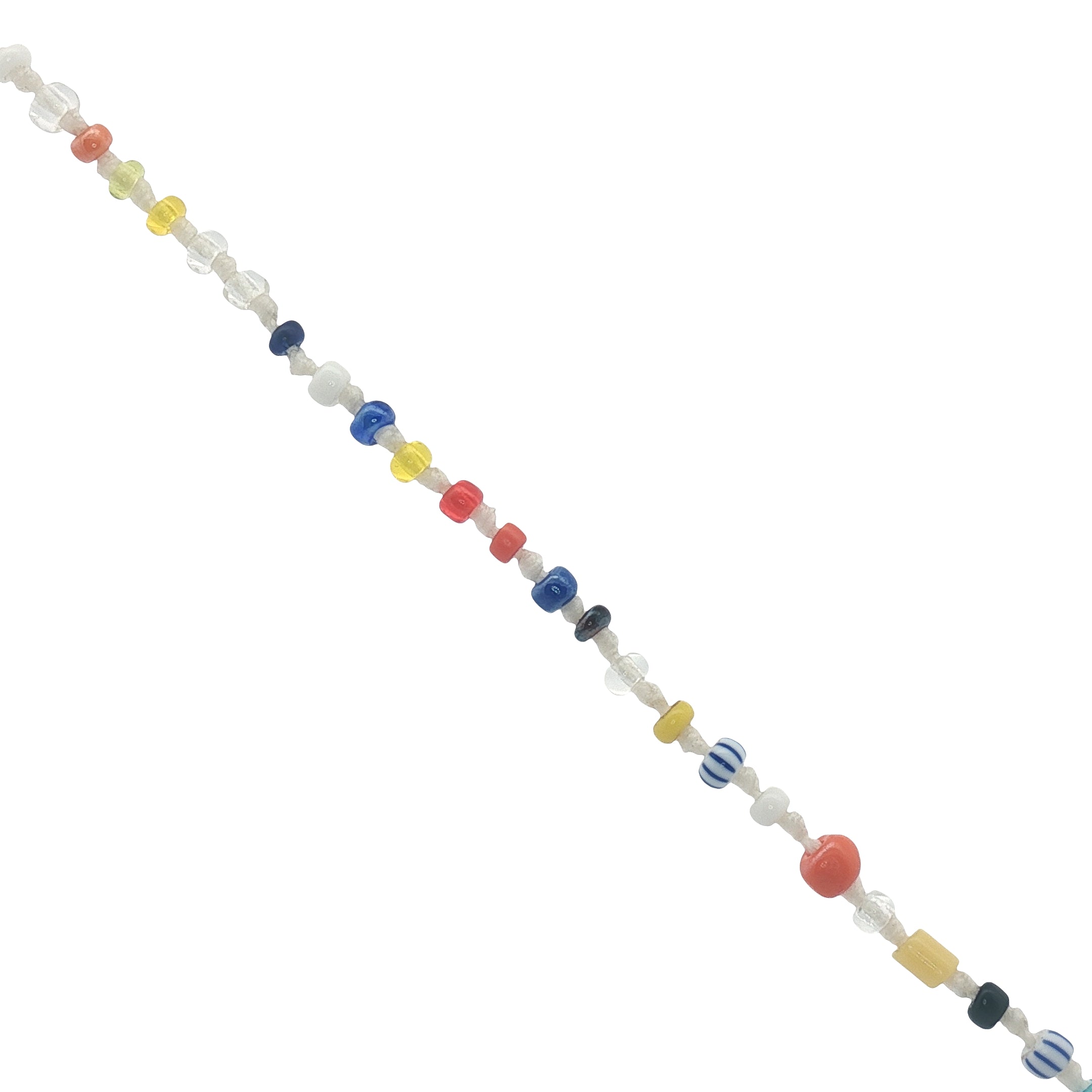Collier doré scarabée bleu perles multicolores 50 cm
