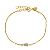 Bracelet doré avec labradorite rectangle et tourmaline