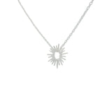 Collier en argent 925 petit soleil ajouré 42 cm