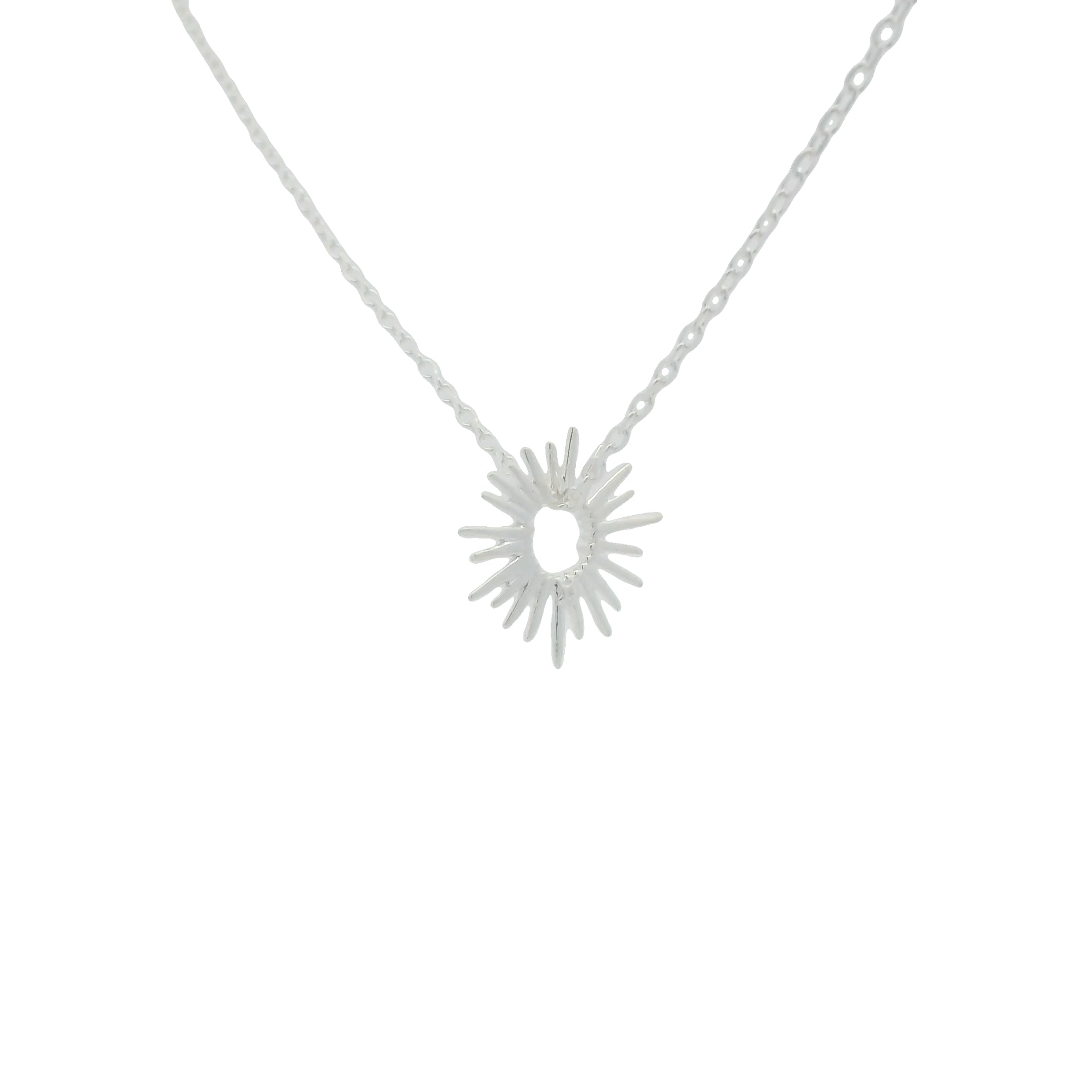 Collier en argent 925 petit soleil ajouré 42 cm