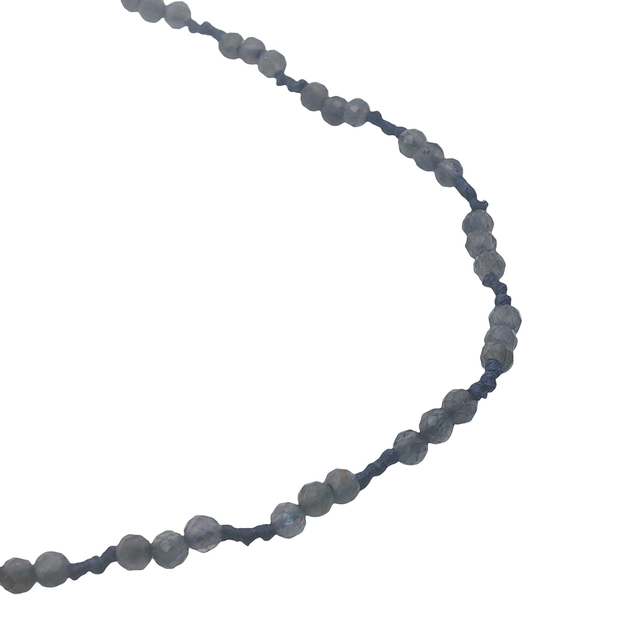 Collier doré cordon violet avec iolite 60 cm