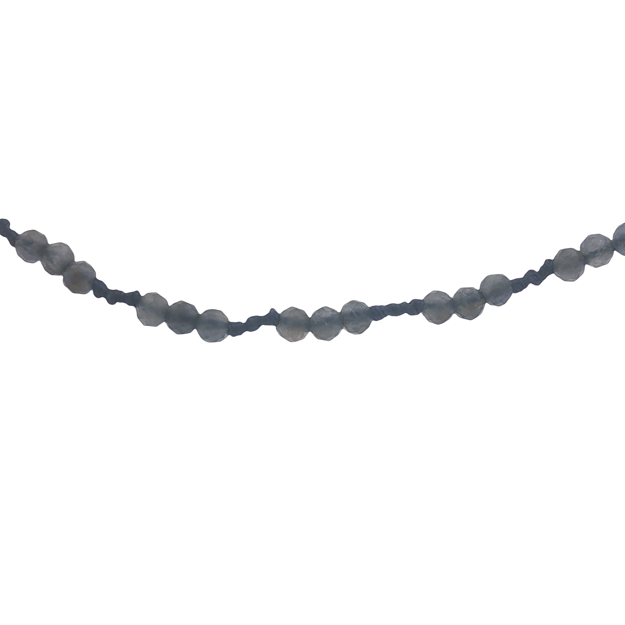 Collier doré cordon violet avec iolite 60 cm