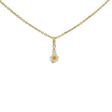 Collier doré marguerite et perle de culture 42 cm