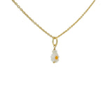 Collier doré marguerite et perle de culture 42 cm