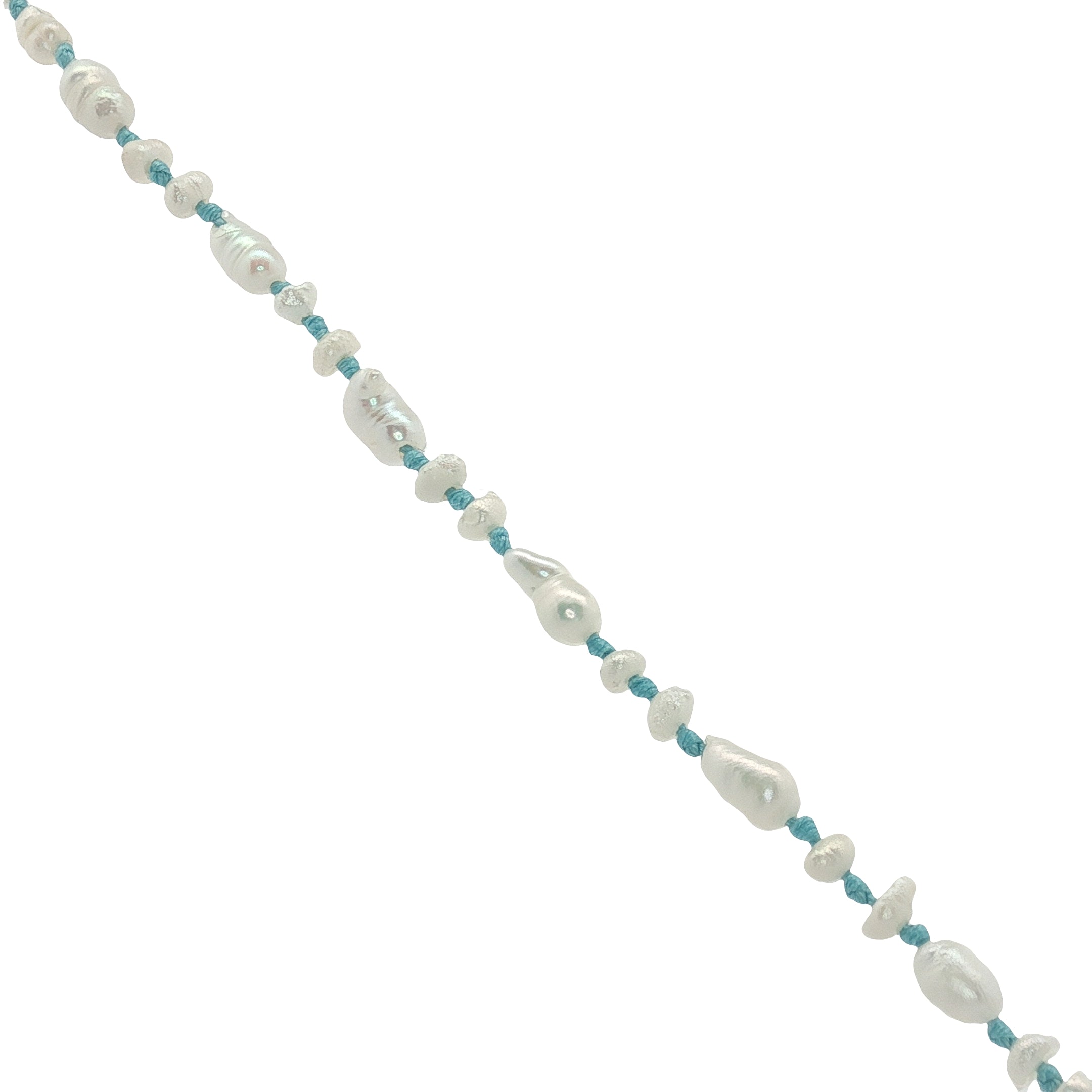 Collier doré perles de culture Johri bazaar en quartz rose et fil doré 60 cm