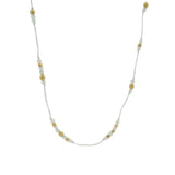 Beige thread and natural stone necklace