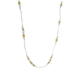 Beige thread and natural stone necklace