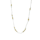 Beige thread and natural stone necklace