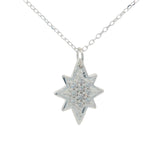 Silver star and zircon necklace
