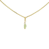 Collier doré petite peridot rectangle avec perle d'eau douce 42 cm