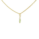 Collier doré petite peridot rectangle avec perle d'eau douce 42 cm