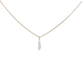 Gold necklace with small square natural stone