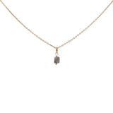 Gold necklace with small square natural stone