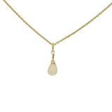 Gold necklace and faceted drop stone