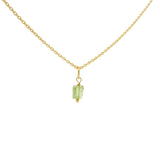 Collier doré petite peridot rectangle 42 cm