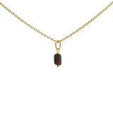 Collier doré petite grenat rectangle 42 cm