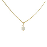 Collier doré pierre de lune carrée 42 cm