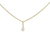 Collier doré quartz rose facetté 42 cm