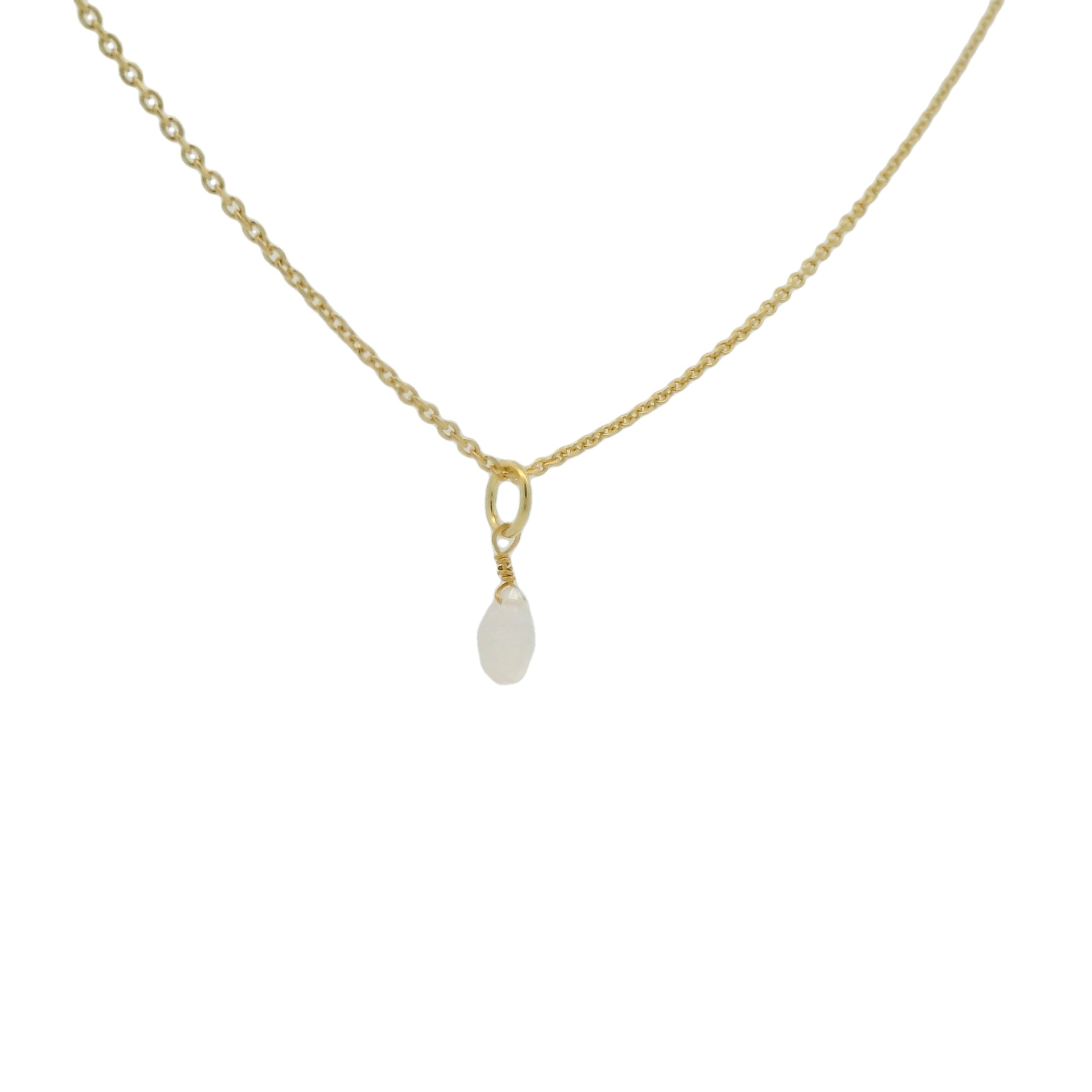 Collier doré quartz rose facetté 42 cm