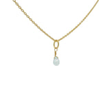 Golden necklace with small faceted natural stone