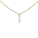 Golden necklace with small faceted natural stone
