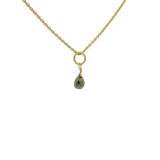 Collier doré petite pierre pyrite 42 cm