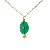 Gold necklace with unset stone, tassels and zircon