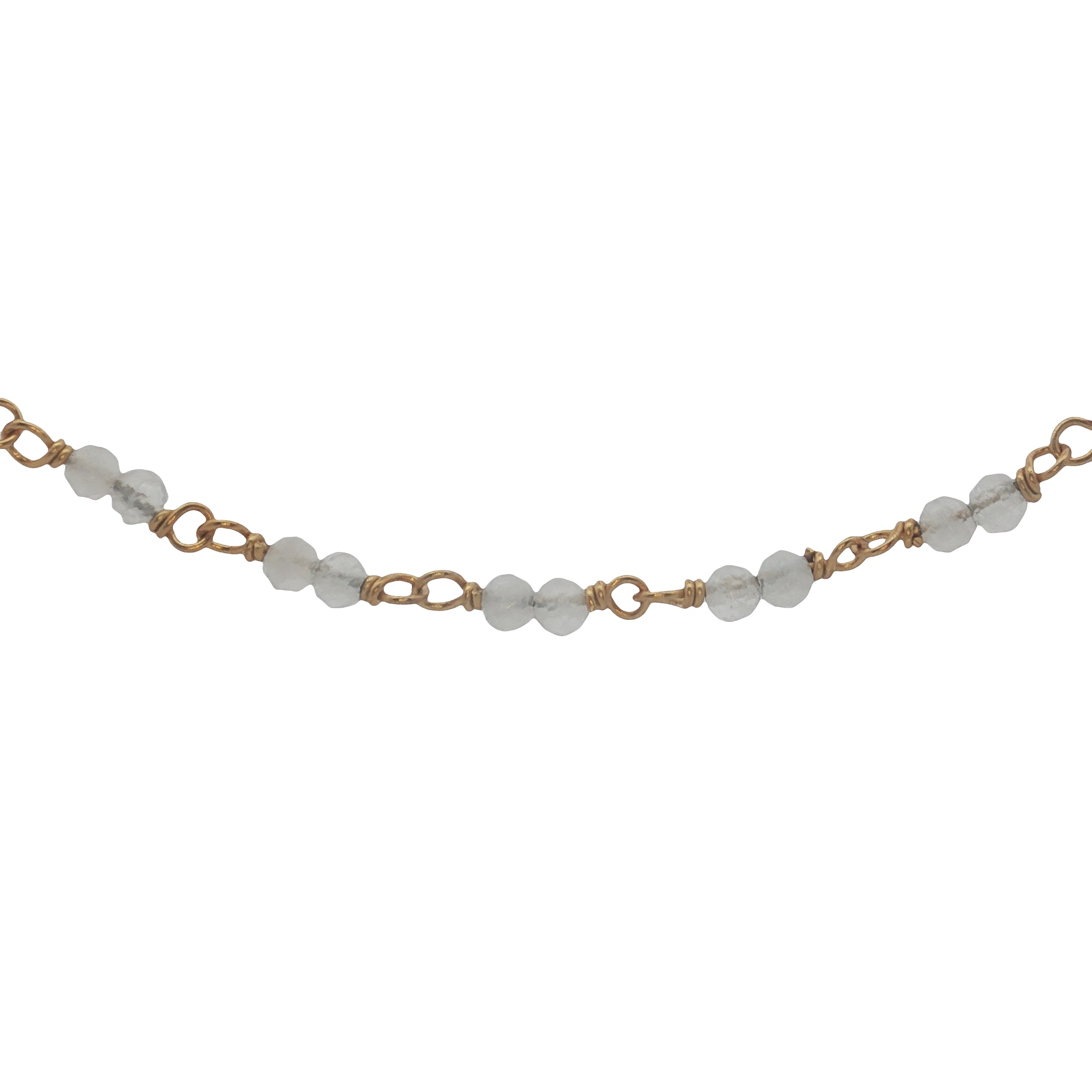 Collier doré avec duo quartz rose 50 cm