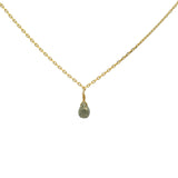 Collier doré goutte en pyrite 40 cm