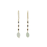 Boucles d'oreilles pendantes prehnite et oeil de tigre