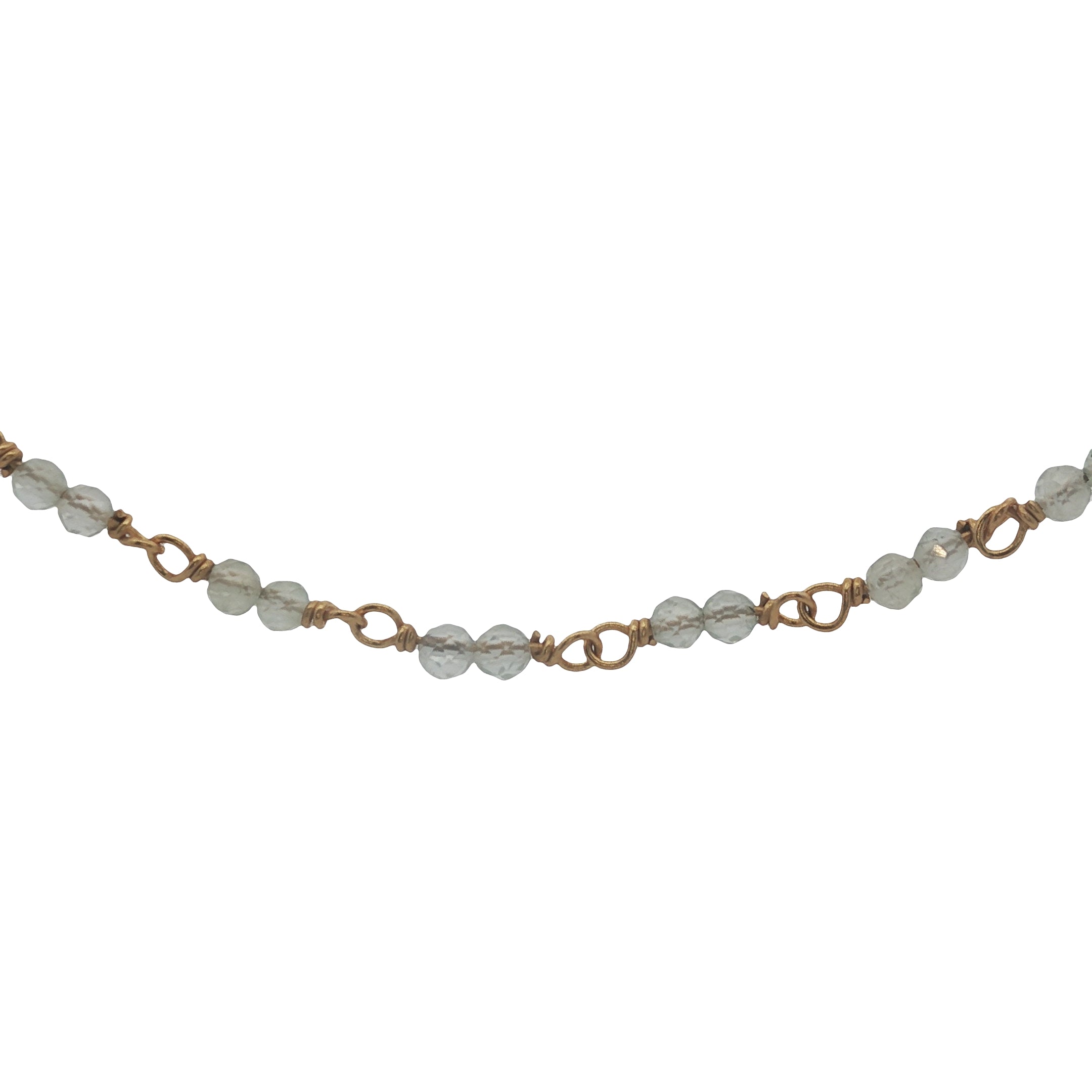 Collier doré avec duo prehnite 50 cm