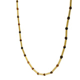 Collier doré oeil de tigre alternée avec tubes dorés 40 cm
