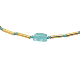 Bracelet doré tubes et apatite