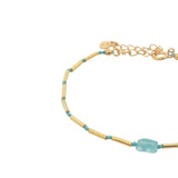Bracelet doré tubes et apatite